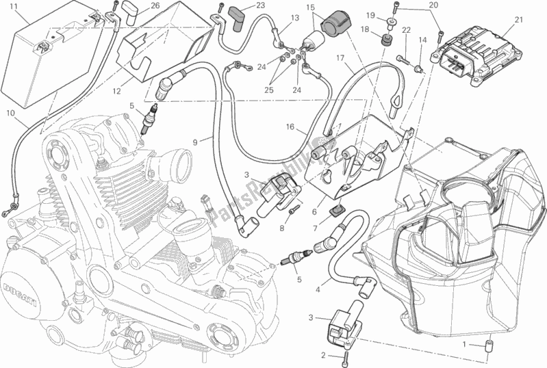 Tutte le parti per il Batteria del Ducati Monster 1100 EVO ABS 2013